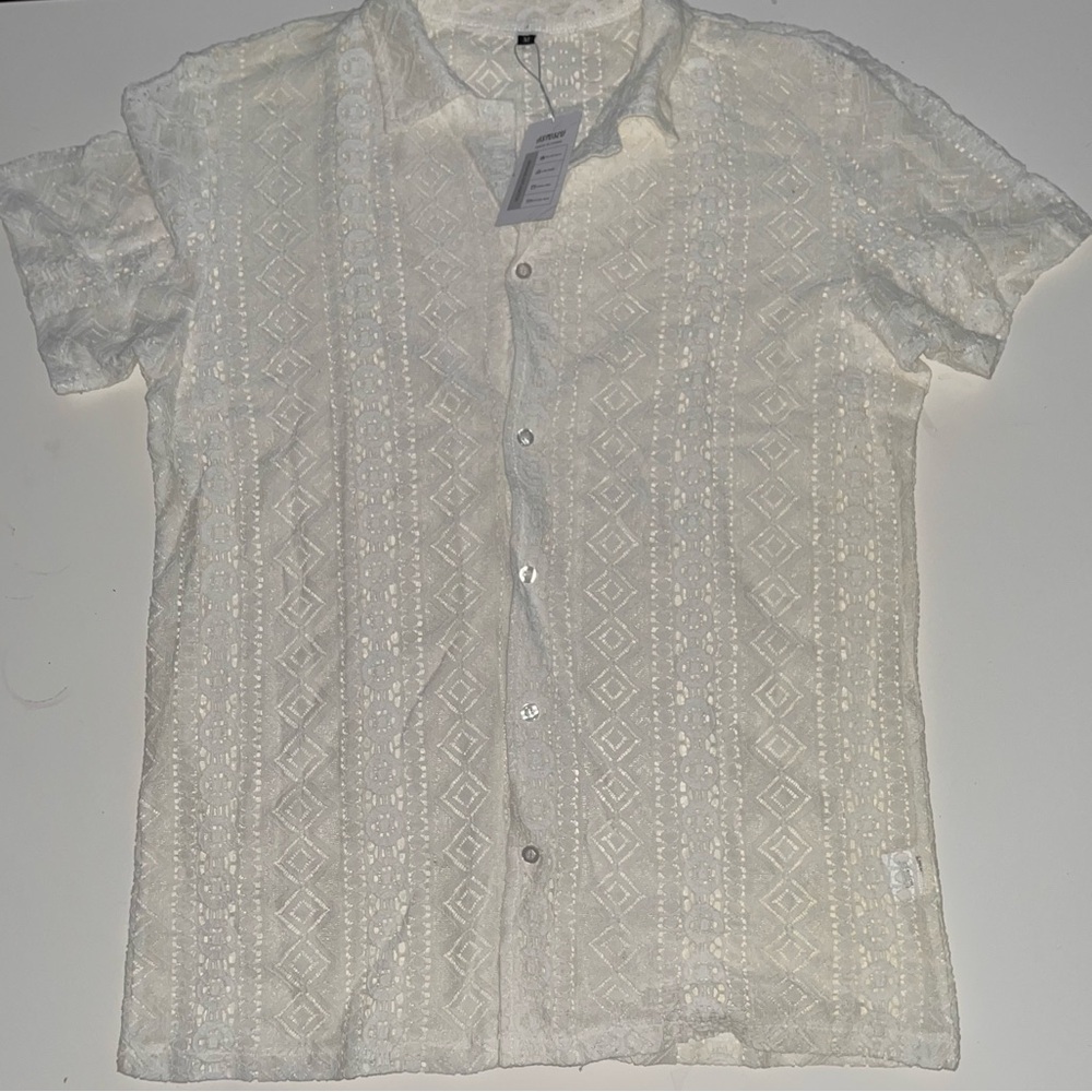 White Lace Men's Shirt
